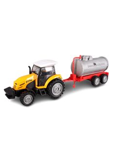 Sárga gyerek traktor és pótkocsi