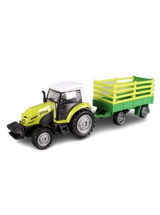 Gyermek fém traktor és pótkocsi