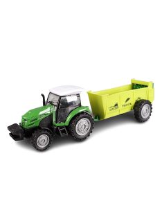 Zöld gyerek traktor és pótkocsi